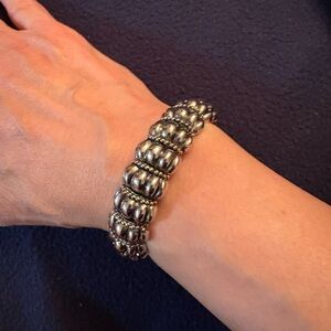 Silver and Gold Tone Textured Bracelet
